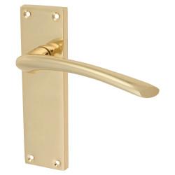 Touchpoint Polished Brass Latch Door Handles Pack - Rimini Range