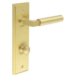 Burlington by Frelan Satin Brass Fire Rated DIN Bathroom Door Handles - Westminster - Inner 1 - 200 x 55mm