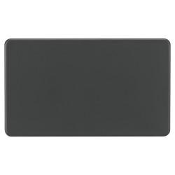 Knightsbridge 2 Gang Blank Plate - Anthracite Grey