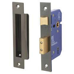 Altro 5 Lever Sashlock - 63mm Case - 44mm Backset - Square - Black Nickel