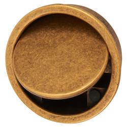 Altro Jarrow Circular Flush Cabinet Pull Handle - 51mm Diameter - Antique Brass