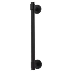 Altro Matt Black 20mm T-Bar Door Pull Handle on Rose - Screw Fix - 300mm Centres