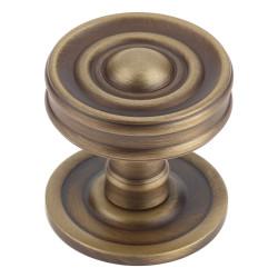 Burlington by Frelan Antique Brass Ringed Mortice Door Knob - 65mm Rose Diameter - Bloomsbury Range
