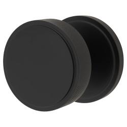 Hampstead Matt Black Knurled Centre Door Knob - 80mm Rose Diameter