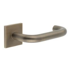 CRES by Frelan Antique Brass Sprung 19mm Fire Rated Return to Door Handles on Square Rose - CR-106 Range