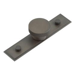 Hoxton by Frelan Wenlock Knurled Round Cabinet Knob on Stepped Backplate - 40mm Diameter - Dark Bronze
