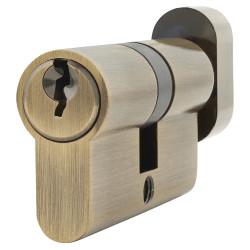 Touchpoint 5 Pin 60mm Euro Thumbturn Cylinder - 30mm Turn + 30mm - Antique Brass - Keyed To Differ