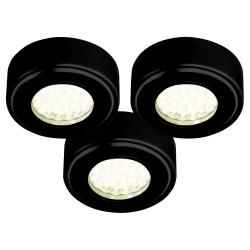Forum Culina Laghetto 1.5W LED Round Cabinet Downlight - IP44 - 4000K - Matt Black - Pack of 3