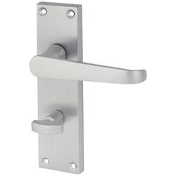 Touchpoint Satin Chrome Budget Straight Bathroom Door Handles - Mia Range - 153 x 42mm