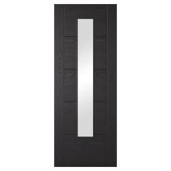 LPD Vancouver Long Light Clear Glazed Pre-Finished Solid Internal Door - 1981 x 686 x 35mm - Black