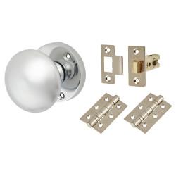 Touchpoint Polished Chrome Mortice Door Knobs Pack - 60mm Rose Diameter