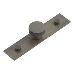 Hoxton by Frelan Wenlock Knurled Round Cabinet Knob on Plain Backplate - 30mm Diameter - Dark Bronze