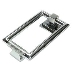 From The Anvil Brompton Rectangular Knurled Door Knocker - Polished Chrome - 145 x 90mm