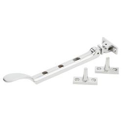 Hampstead Victorian Casement Window Stay - 8"/200mm Length - Polished Chrome