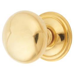 From The Anvil Mushroom Round Cabinet Knob - 38mm Diameter - Polished Brass