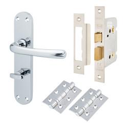 Touchpoint Polished Chrome Bathroom Lock Door Handles Pack - Sassari Range