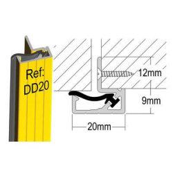 Stormguard Double Door Seal DD20 - 2100mm Length - Black