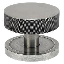 From The Anvil Brompton Pewter Round Knurled Centre Door Knob - 90mm Rose Diameter