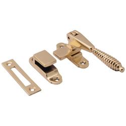 Hampstead Reeded Mortice & Hook Plate Casement Window Fastener - Reversible - Polished Brass