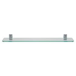Croydex Sutton Glass Shelf - 500 x 115mm - Polished Chrome