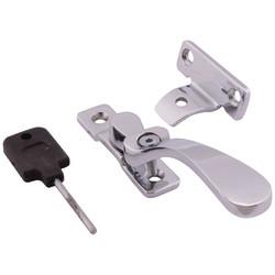 Hampstead Victorian Locking Wedge Casement Window Fastener - Reversible - Polished Chrome