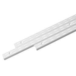 Rothley Twin Slot Shelf Wall Upright - 997mm Length - Matt White