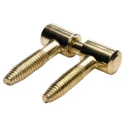 Screwless Type Cabinet Hinge - 35 x 26mm - Polished Brass - Pack of 10