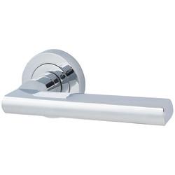 Touchpoint Polished Chrome Door Handles on Round Rose - Sophia Range