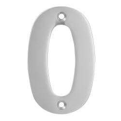 Altro 100mm Screw Fix Door Numeral - 0 - Satin Stainless Steel