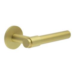 CRES by Frelan Satin Brass Unsprung Fire Rated Door Handles on Round Rose - CR-103 Range
