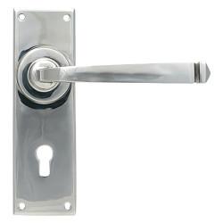 From The Anvil Polished Stainless Steel Keyhole Door Handles - Avon Range - 152 x 48mm