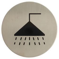 Altro Shower Door Sign - Self Adhesive - 75mm Diameter - Satin Stainless Steel