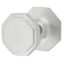 Altro Satin Chrome Octagonal Centre Door Knob - 79mm Rose Diameter
