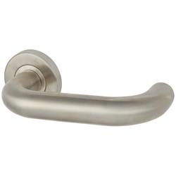 Altro Satin Stainless Steel 22mm Return to Door Handles on Round Rose