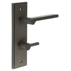 Burlington by Frelan Dark Bronze Fire Rated DIN Bathroom Door Handles - Fitzrovia - Inner 3 - 200 x 55mm