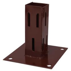 Powapost Fence Post Bolt Down Shoe - Easy Grip - 75 x 75mm - Brown Powder Coated