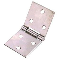 Uncranked Knuckle Backflap Cabinet Hinge - 38 x 90 x 1mm - Self Colour Steel - Pair