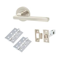 Touchpoint Polished Nickel Latch Door Handles on Rose Pack - Lexi Range