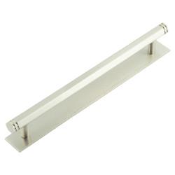 Hoxton by Frelan Nile 15mm Hex T-Bar Cabinet Pull Handle on Plain Backplate - 224mm c/c - Satin Nickel