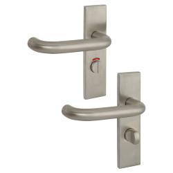 Touchpoint Satin Stainless Steel 19mm Return to Door Bathroom Door Handles - Square - 57mm c/c - LH