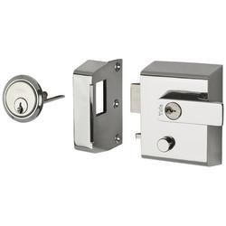 Yale P2 Double Locking Nightlatch - 40mm Backset - Polished Chrome Case/Cylinder