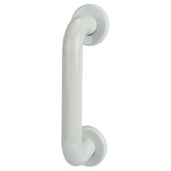 Hoppe AR602/220 Diamond White Nylon D-Bar Door Pull Handle on Rose - Screw Fix - 220mm c/c