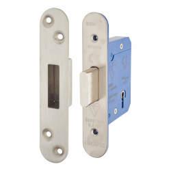 Altro BS3621 5 Lever Deadlock - 78mm Case - 57mm Backset - Radius - Satin Stainless Steel