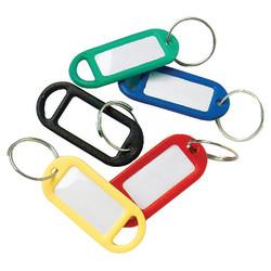 Key Ring Tag - 48 x 21mm - Assorted Colours - Pack of 50