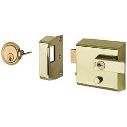 Yale P1 Double Locking Nightlatch - 60mm Backset - Polished Brass Case/Cylinder