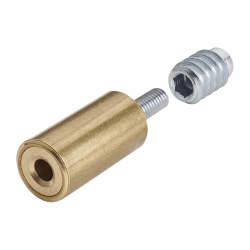 Bramah Rola Wooden Sash Window Stop - 31mm - Satin Brass - 10 Body + 20 Inserts