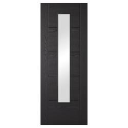 LPD Vancouver 1 Light Clear Glazed Pre-Finished Solid Internal FD30 Fire Door - 1981 x 686mm - Black