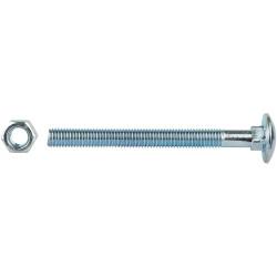 Carriage / Coach Bolt with Nut - M12 x 130mm - Zinc Plated - Pack of 4