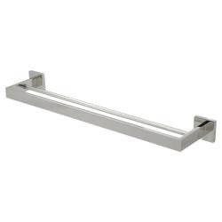 Altro Modern Double Round Towel Rail - 600 x 120 x 55mm - Polished Stainless Steel
