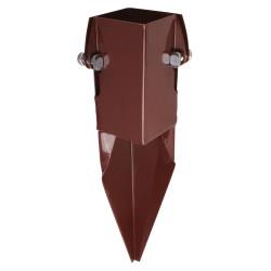 Powapost Fence Post Repair Spike - Twin Bolt - 75 x 75 x 300mm - Brown Powder Coated